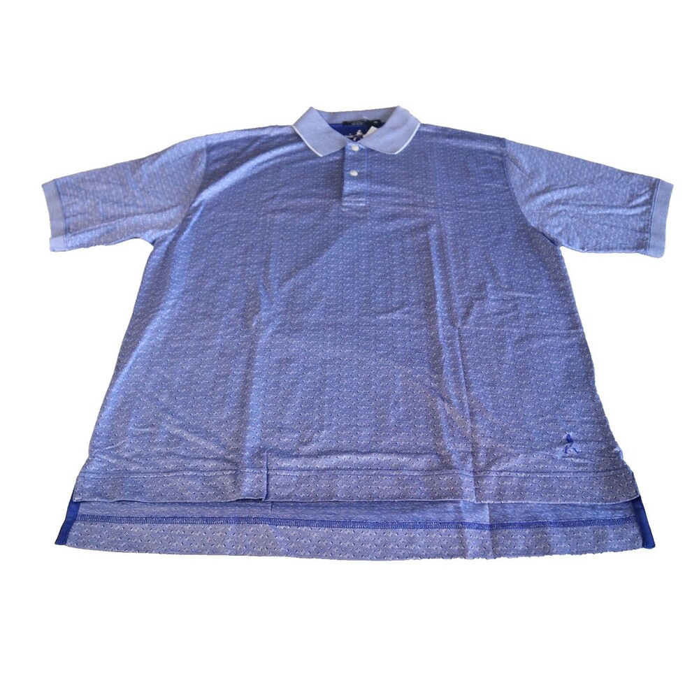 Johnnie Walker Men's Embroidered Geometric Polo Golf Casual Shirt Purple XL NEW